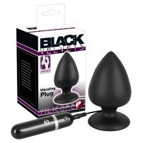 Wibrujący korek analny Silicone Butt Plug Black 
